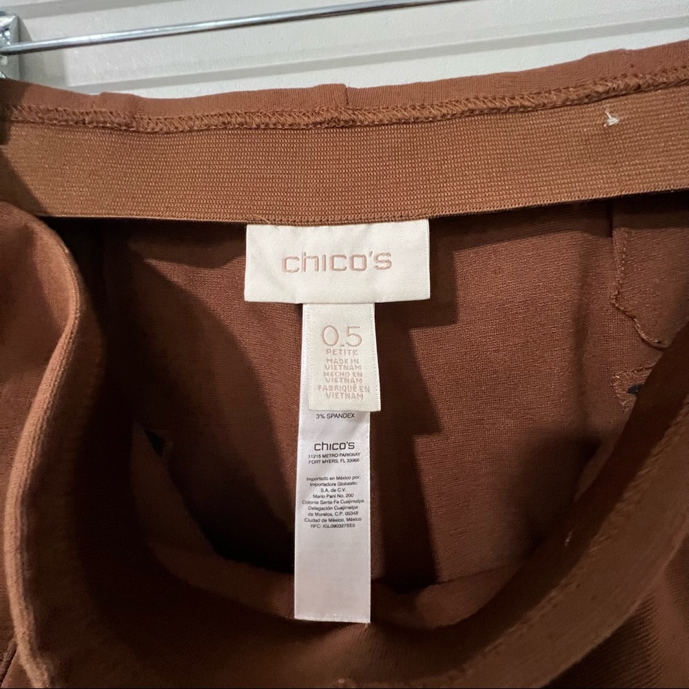 Chico's Petite Brevity Brown Juliet Ankle Pants .5 / S / 6 Petite - Picture 6 of 6